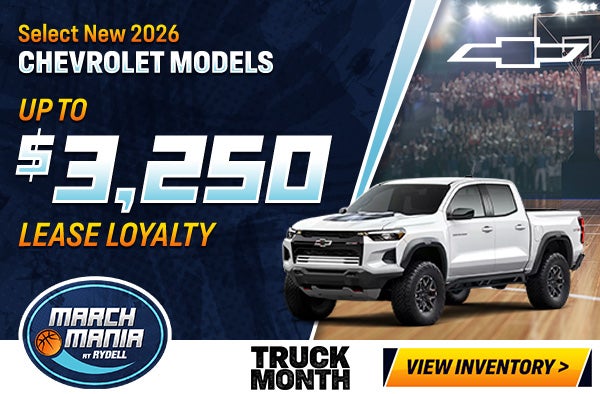 Up to $3,250 lease loyalty on new 2026 Chevrolet models!