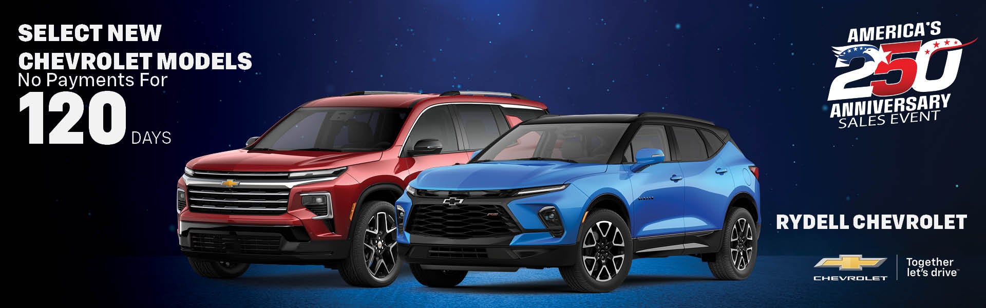 No Payments for 120 Days on Select New Chevrolet Models