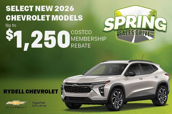 Select New 2026 Chevy Models Up To $1,200 Costco Rebate